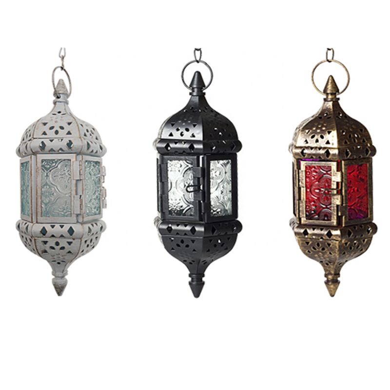 Moroccan Wrought Iron Hanging Candlestick Iron Tea Light Candle Holder
