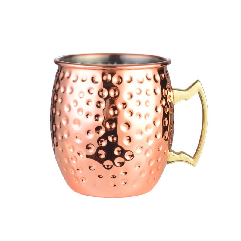 Moscow Mule 500Ml Copper Drinking Mugs Solid Stainless Steel Moscow Mule Beer Cup Mug Set