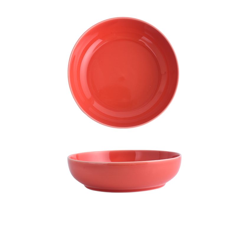 Multiple Color Modern Tableware Dessert Pasta Dishes Stoneware Red Plates for Restaurant