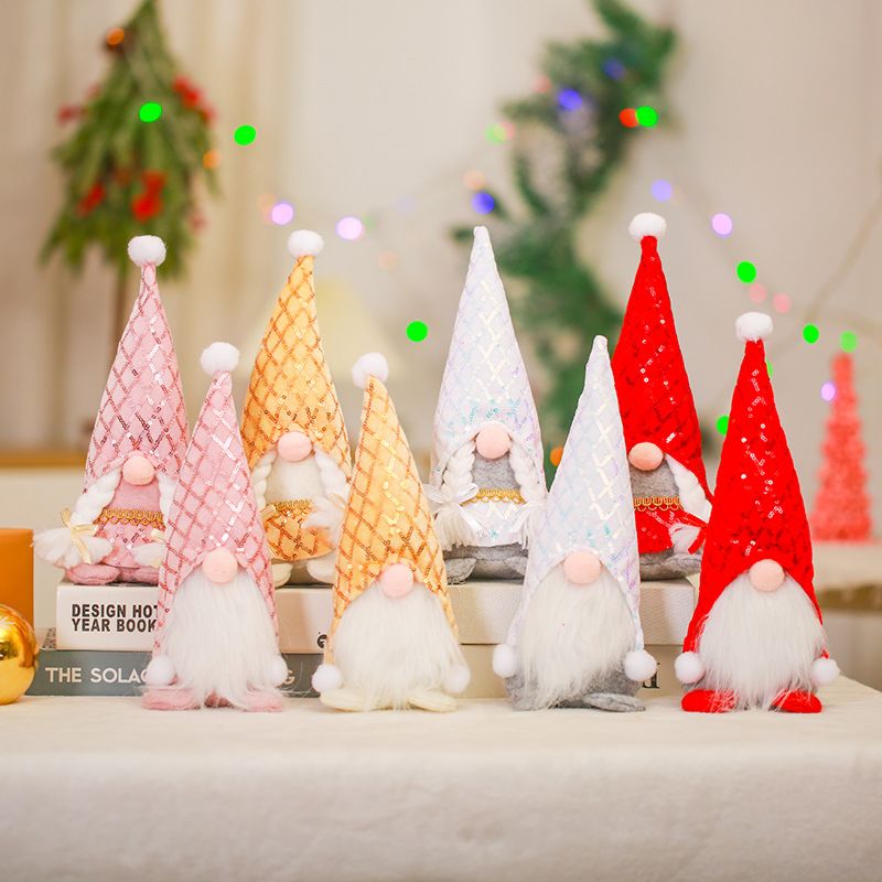 Multiple Colors Handmade Plush Christmas Standing Gnomes with Swedish Rudolph Doll Table Ornament for Holiday Decoration