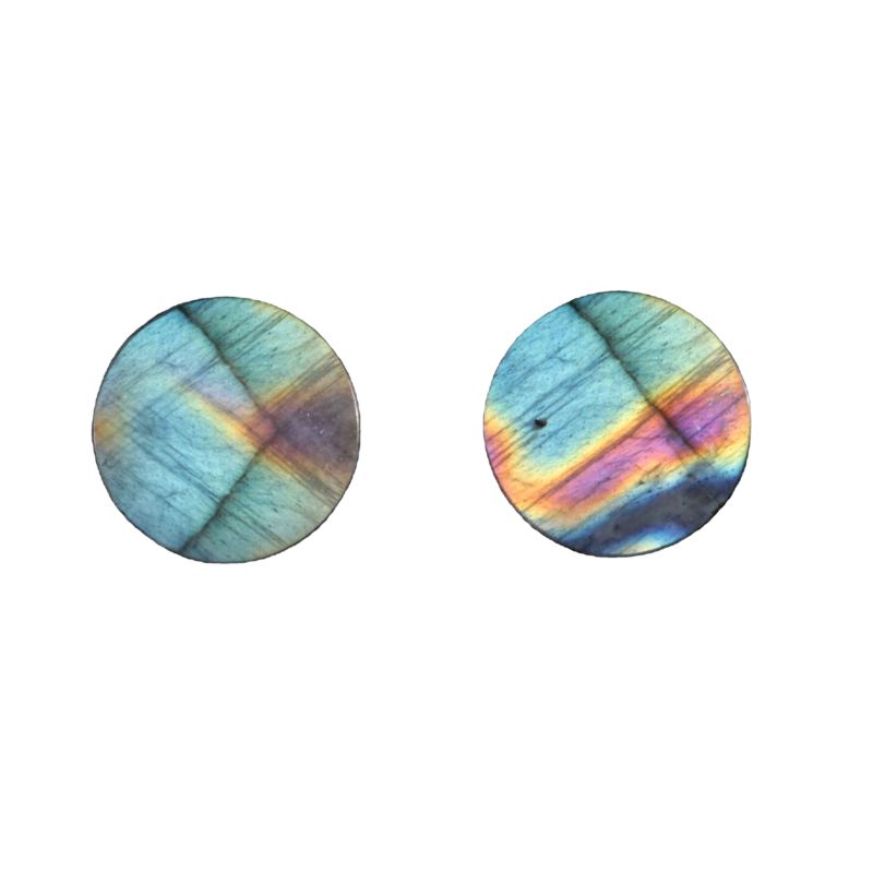 Natural Labradorite 12 Mm Smooth Flat round Shape Loose Gemstone