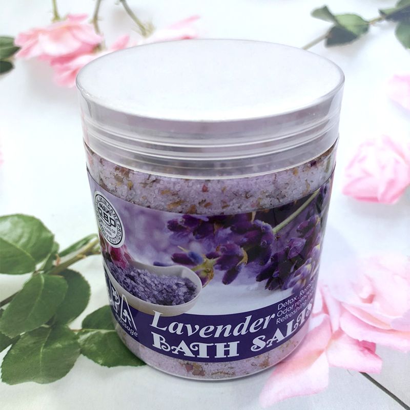 Natural Lavender Deep Cleaning Skin Exfoliator Whitening Body Spa Bath Soak Salt