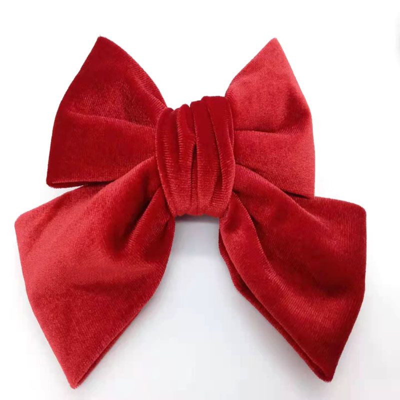 Net Red Flannel Red Big Bow Hairpin Adult Hair Clip Turn Back Spring Clip Headdress