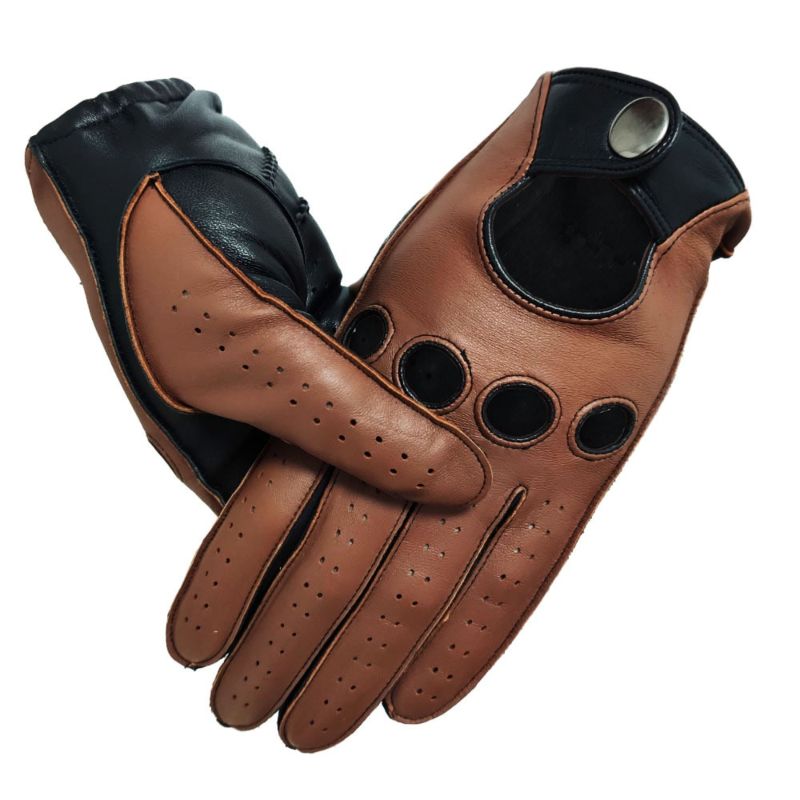 Neutral Sheepskin Full Finger Unlined Driving Leather Gloves