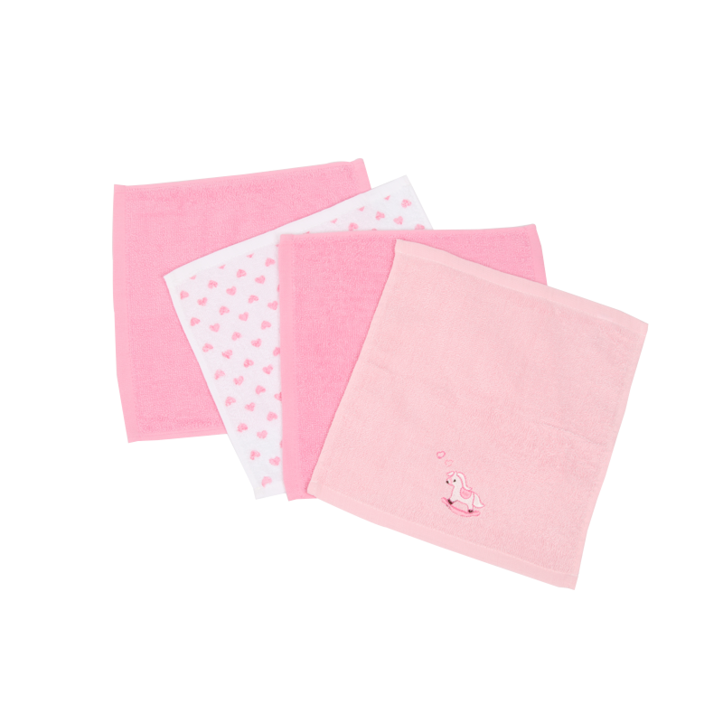 Newborn Style 4 Pieces of Mixed Pure Soft Cotton Small Square Hand Towels Baby Face Towel