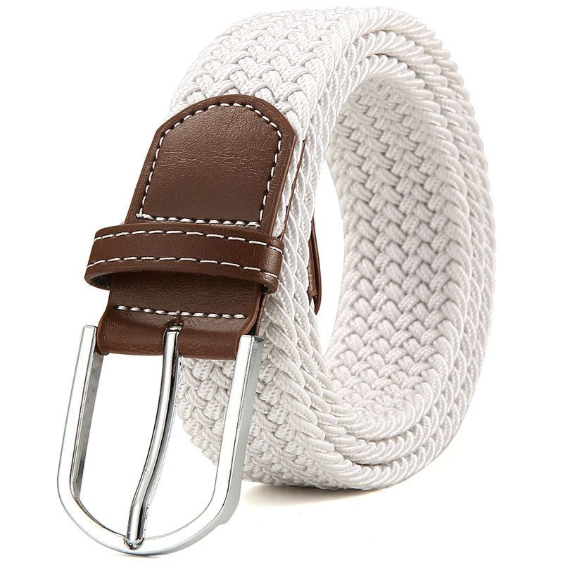 Newest Elastic Stretch Belt Braided Belt Fabric Woven Belt with Pin Buckle