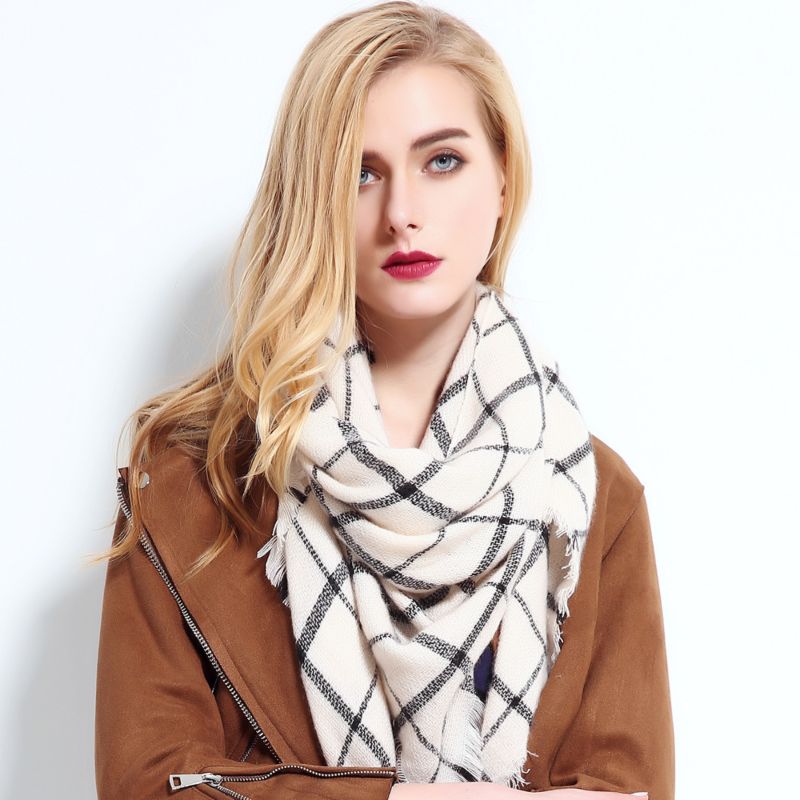 Newest Triangle Scarf for Women Plaid Shawl Cashmere Scarves Bufanda Blanket &Dropshipping