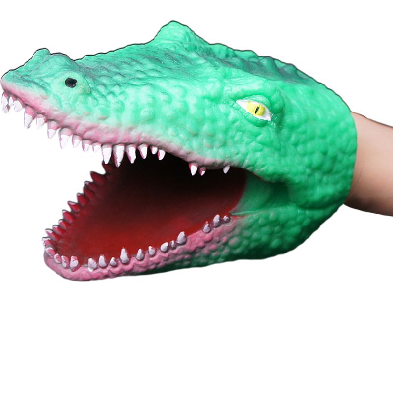 Non-Toxic Soft Tpr Rubber Realistic Crocodile Hand Puppet- Funny Toys Drama Hand Puppet
