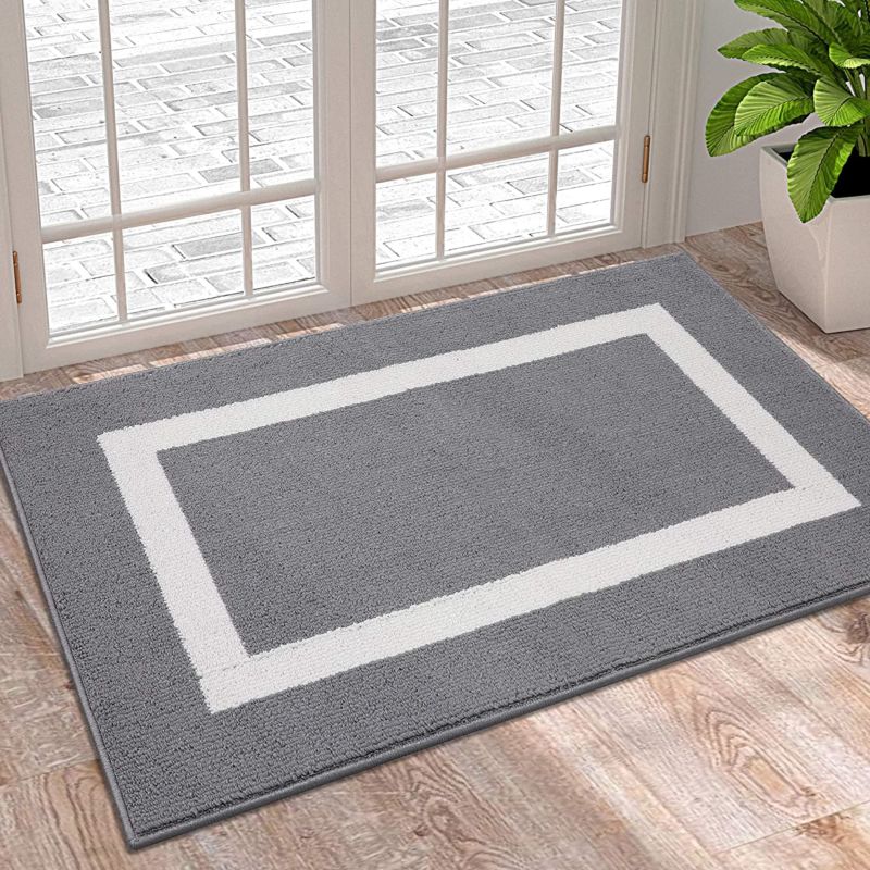 Non Slip Absorbent Resist Dirt Entrance Rug and Machine Washable Low Profile inside Entry Door Rugs for Entryway