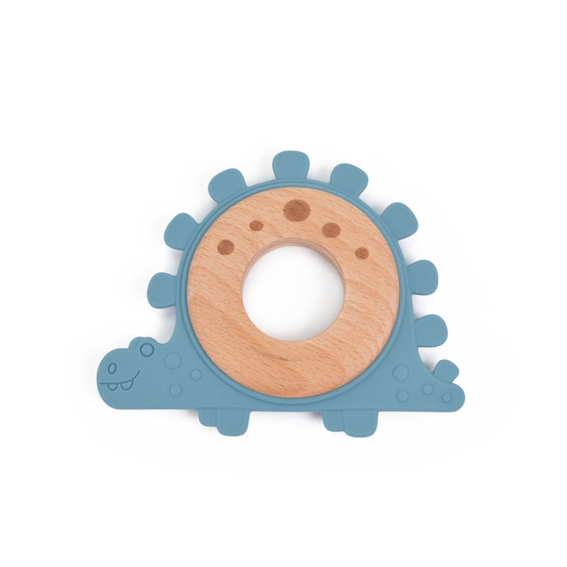 Non Toxic Bpa Free Customized Animal Shape Dinosaur Baby Toy Teether Beech Wooden Teethers Baby Teether Sensory Toys