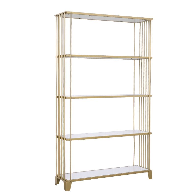 Nordic Living Room Iron Screen Floor Standing Gold Loft Art Creative Iron Multi Layer Bookshelf
