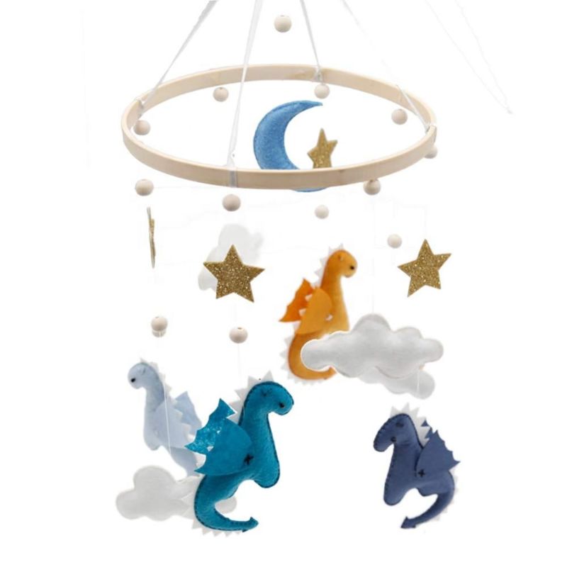 Nursery Decor Baby Crib Mobile Felt Dinosaur Baby Mobile
