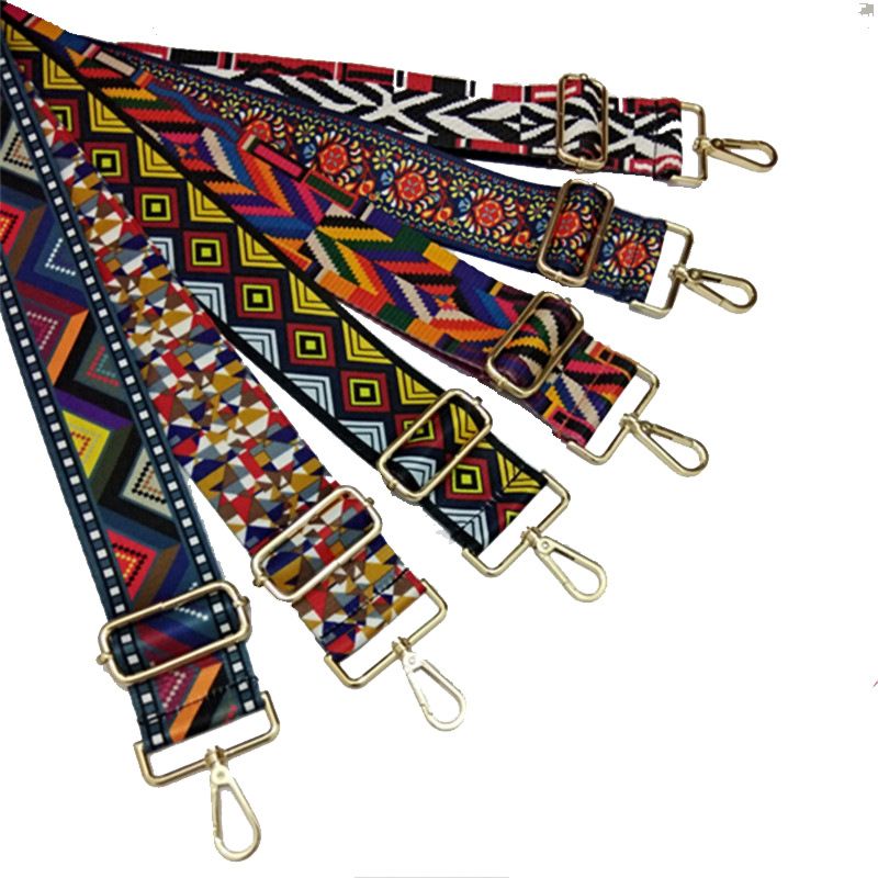 Nylon Bag Strap Woman Colored Straps Shoulder Bag Adjustable Embroidered Belts Straps for Crossbody