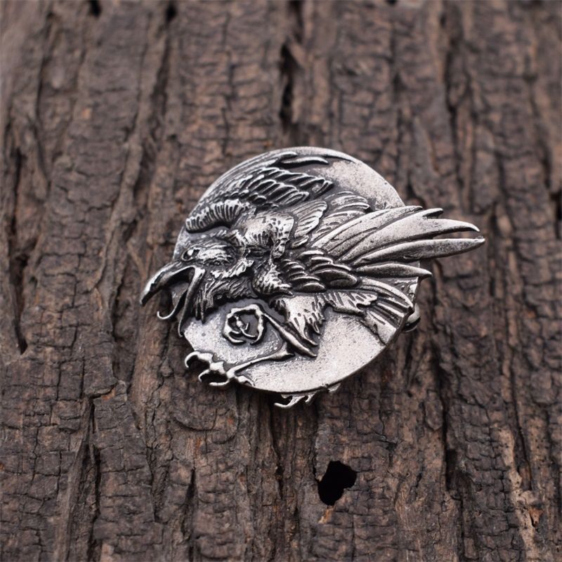 Odin's Raven Pin Norse Crow Medieval Brooch Bird Viking Animal Jewelry Coat Cloak Brooches Pins