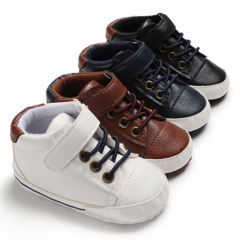 of 0-1 Year-Old Four Seasons Baby Shoes for Boys and Babies with Soft Soles and Non-Slip High-Top Casual Toddler Shoes