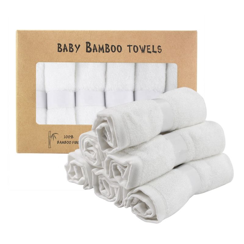 Organic Bamboo Washcloths Baby Towels Soft Face Cloths 6 Pack