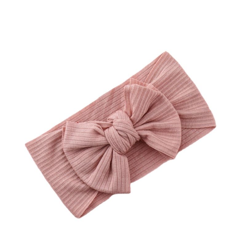 Organic Cotton Bow Knot Knitted Ribbed Baby Headband for Babies
