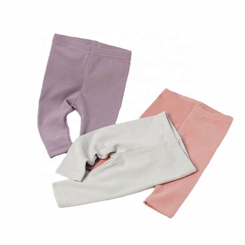 Organic Cotton Ribbed Elastic Autumn Baby Leggings