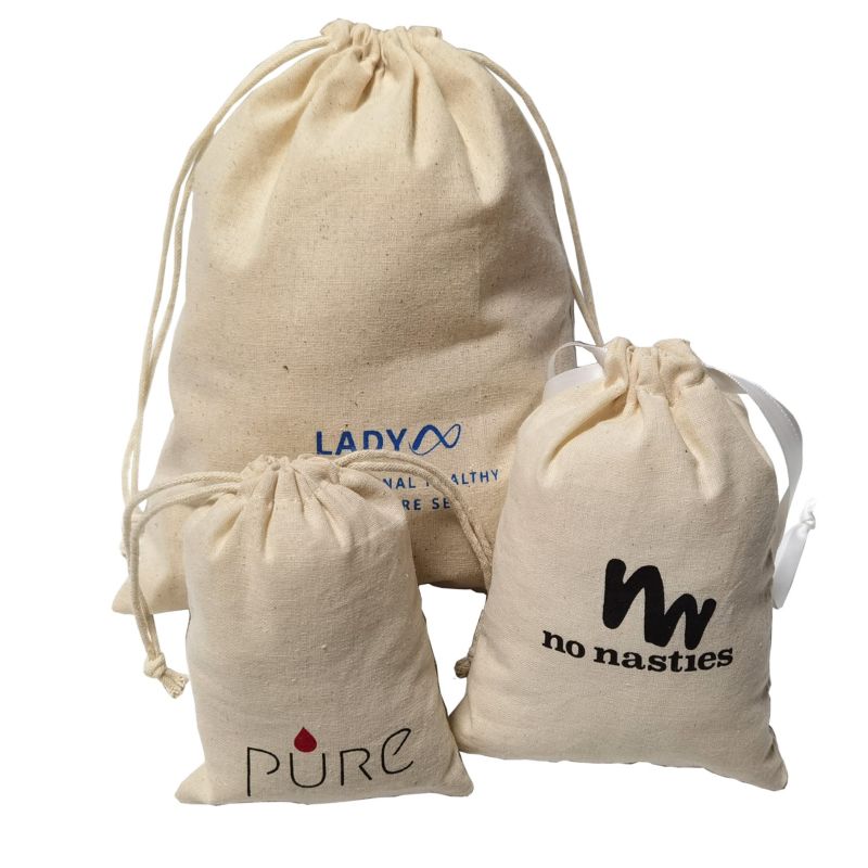Organic Drawstring Gift Bags for Packaging Canvas Shopping Jewelry Packaging Cotton Bag