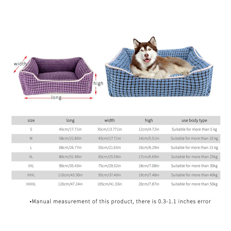 Orthopedic Memory Foam Dog Bed Pet Sofa Pet Bed Luxury Removable Washable Cover