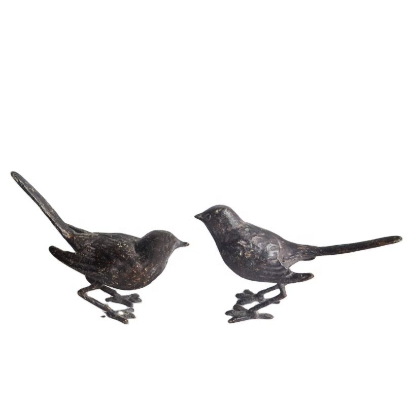 Pair of Japanese Metal Bird Statue for Decorative and Ornaments Cast Iron Material