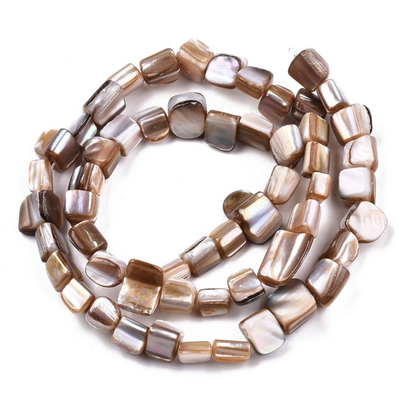 Pandahall Nuggets Camel Natural Freshwater Shell Beads