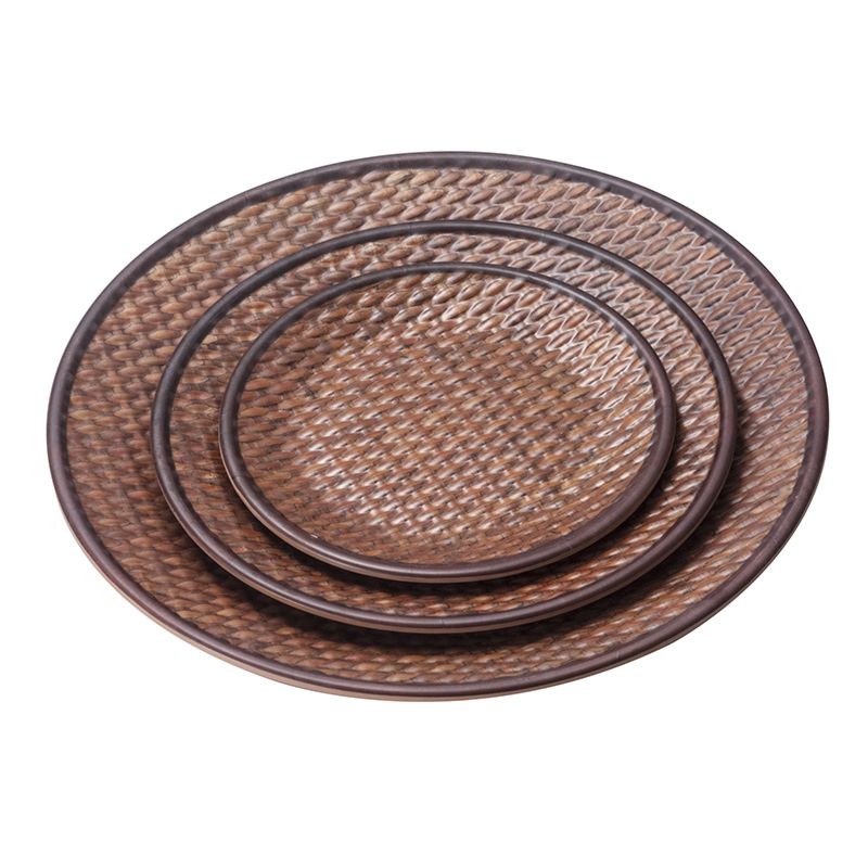 Pattern Design A5 Melamine Rattan Plate Chargers Bamboo Melamine Plates