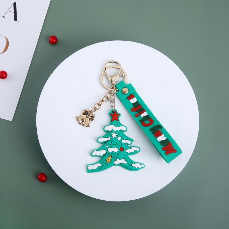 Personalised Metal Christmas Tree Keyring Christmas Tree Keychain Rhinestone Charm Pendant Keyring Party Supplies