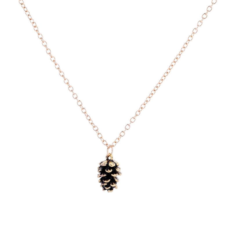 Personality Creative Design Pine Cone Shape Pendant Necklace Gold Silver Pinecone Chain Necklaces