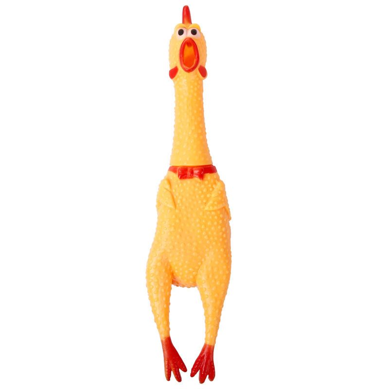 Pet Squeak Toy Yellow Big Mouth Screaming Chicken Dog Chew Molar Toy
