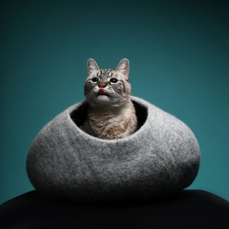 Pet Supplies 100% Felt Cat Bed Cave