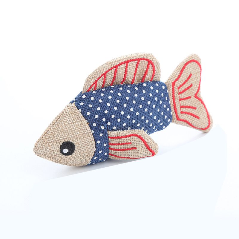 Pet Supplies Interactive Indoor Funny Mouse Floppy Plush Fish Pet Cat Toy