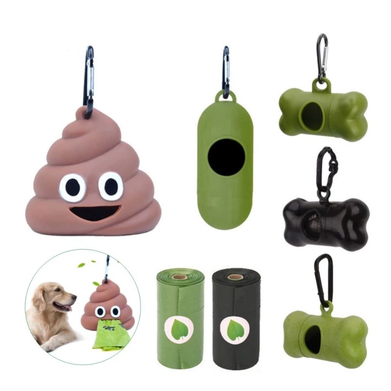 Pet Waste Bags Dog Leash Clip Hangable Degradable Environmental Poop Bag Holder