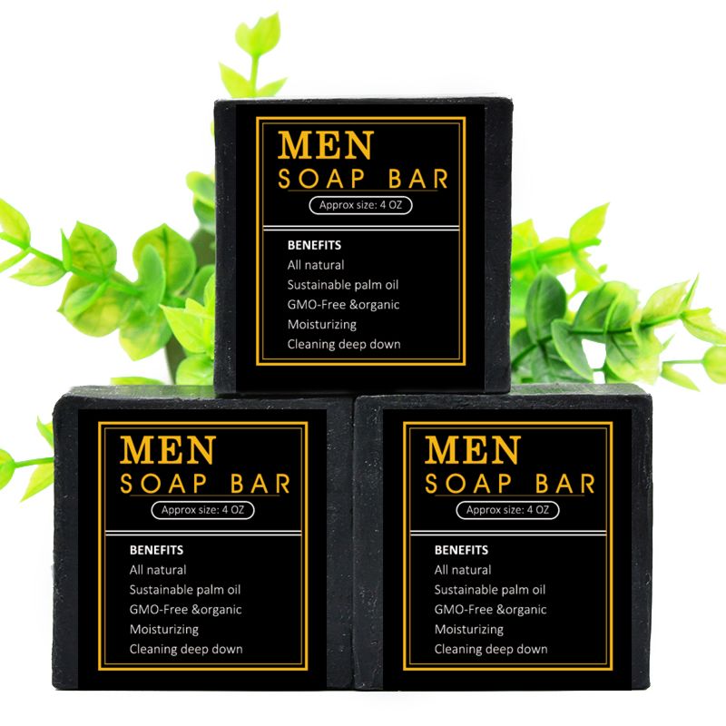 Ph Balance Natural Men Bar Soap Charcoal Handmade Nourishing Privacy Cleaning