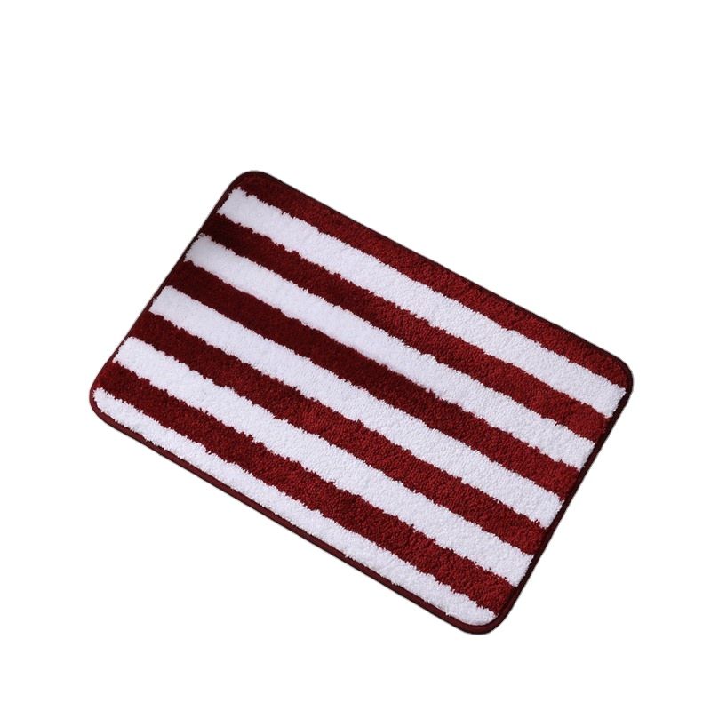 Plush Estera Door Entrance Floor Carpet Mat Rugs Polyester Tpr Bathroom Designer Stripe Area Rug