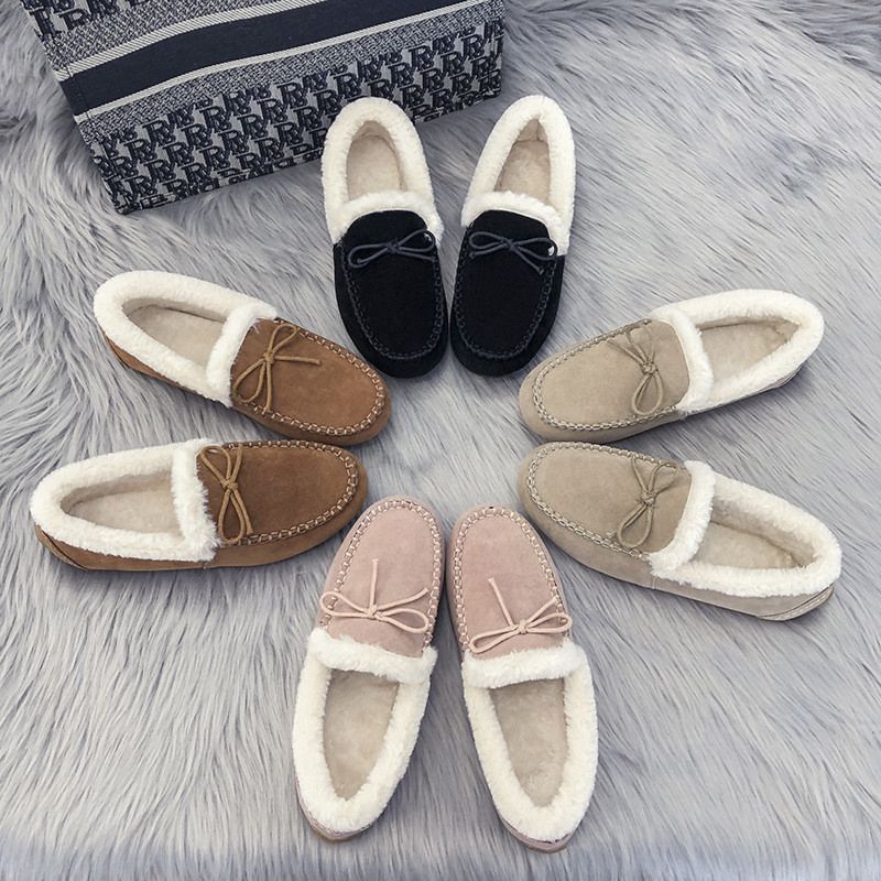 Plush Warm Women's Ladies Soft Sole Flat Soled Cotton Shoes