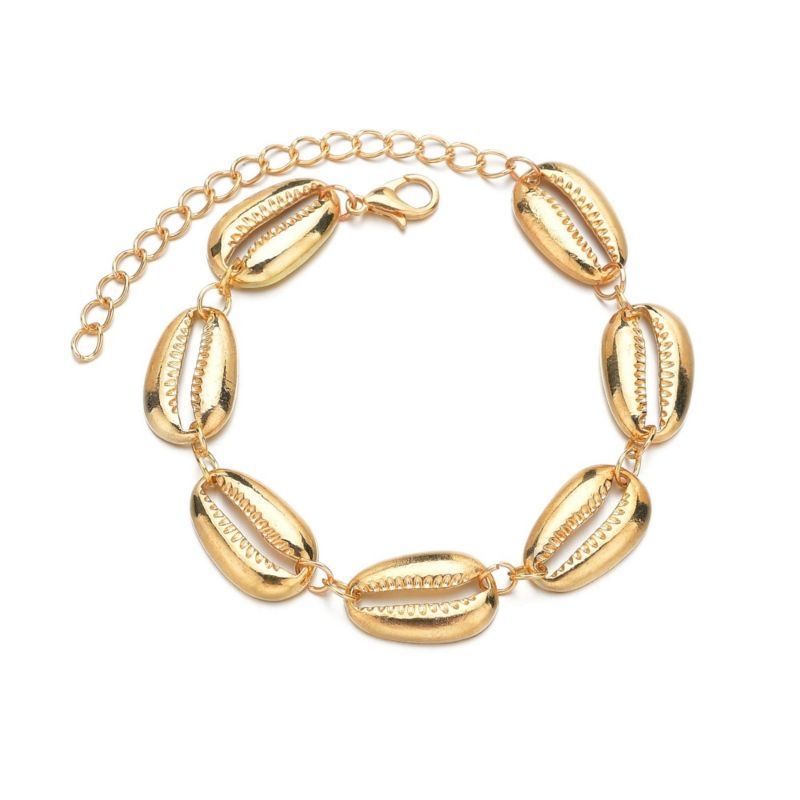 Popular Cowrie Shell Anklets Woman Beach Jewelry Gold Shell Anklets