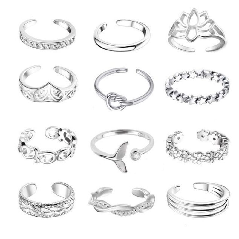 Popular Women Rings Joint Opening Alloy Tail Ring Set