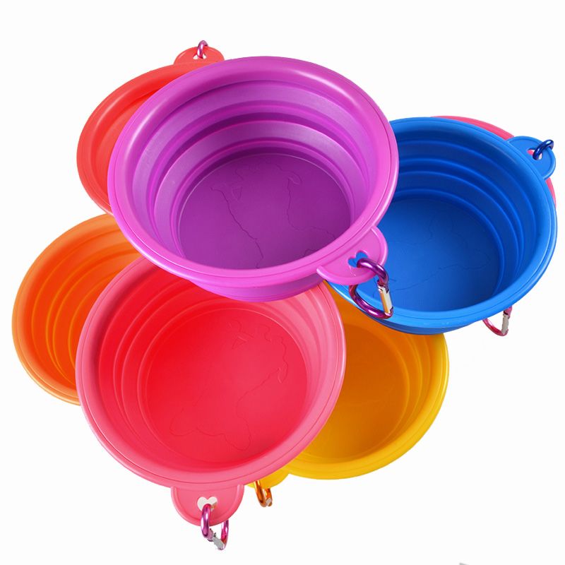 Portable Dog Bowl Flying Disc Pet Dog Food Water Portable Travel Bowls Foldable Silicone Tpe Collapsible Dog Pet Food Bowl
