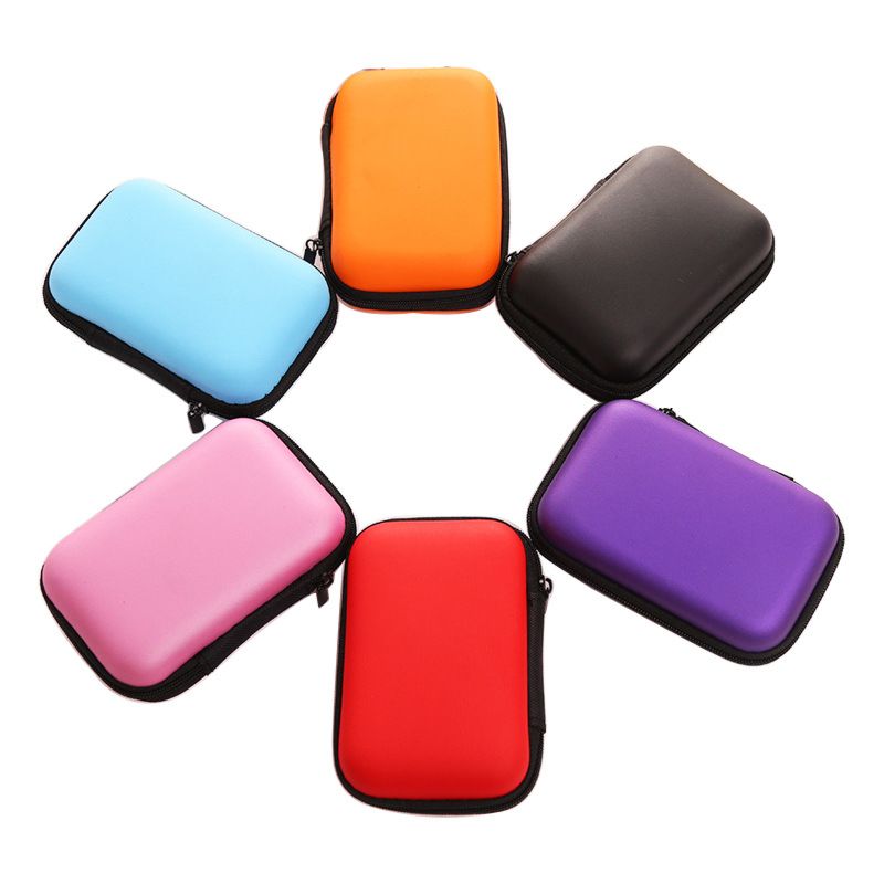 Portable Eva Reusable Usb Cable Zip Storage Bag Travel Earphone Storage Case