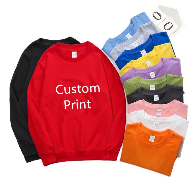 Premium Customized Printed Children Cotton Pullover Logo Printing Kids Blank Sweatshirt