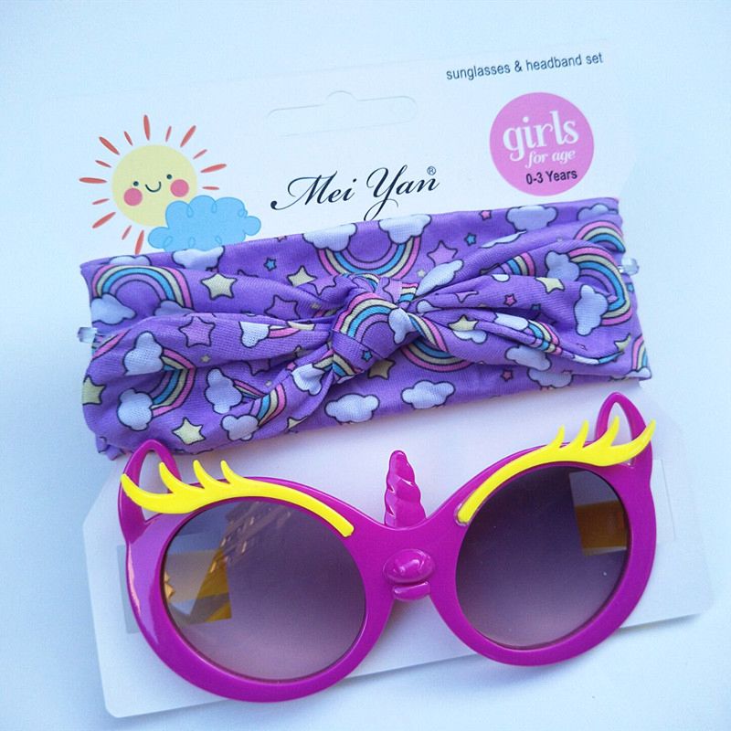 Pretty Children Hair Accessories Set Baby Girl Sunglasses and Headband Sets Cute Bow Hairband for Girl