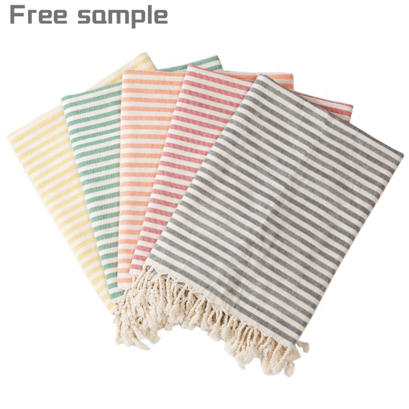 Print with Logo Recycled Cotton Peshtemal Hammam Sand Free Turkish Beach Towels Blanket
