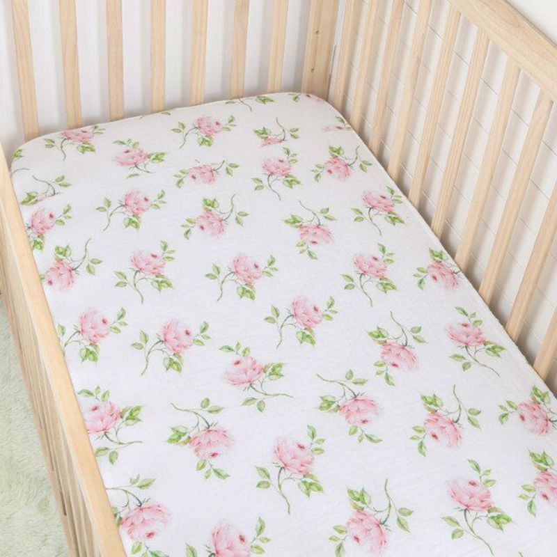 Printing Soft Baby Fitted 100% Cotton Crib Sheet Set