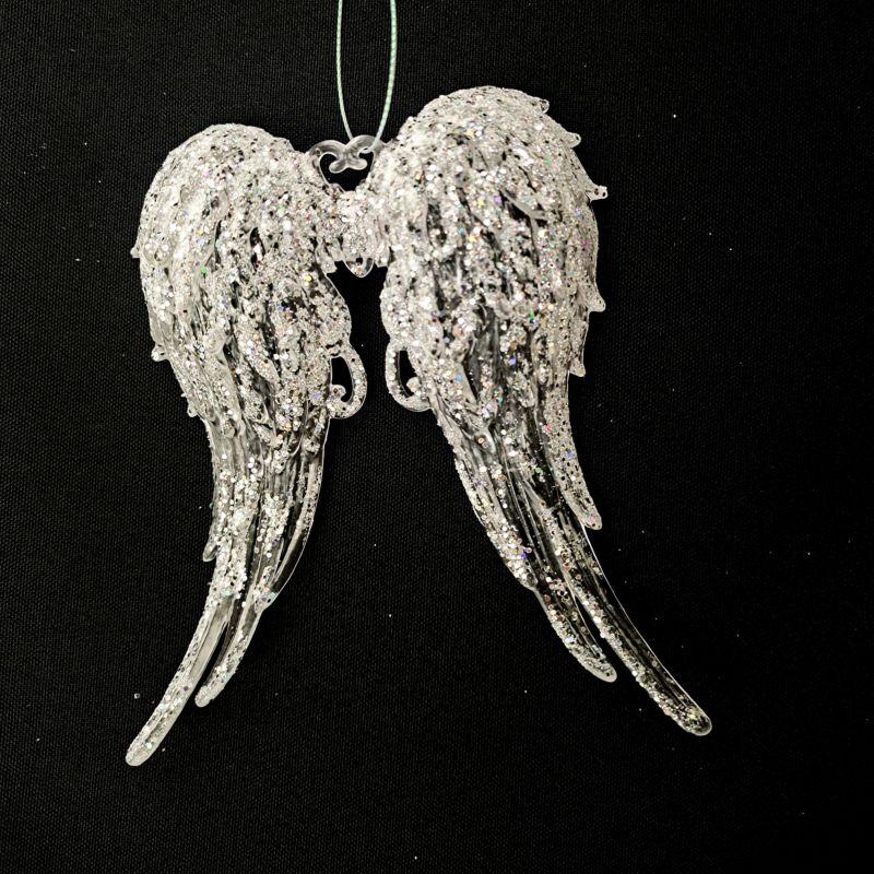Product Hanging White Angel Wings Ornament for Christmas Decoration