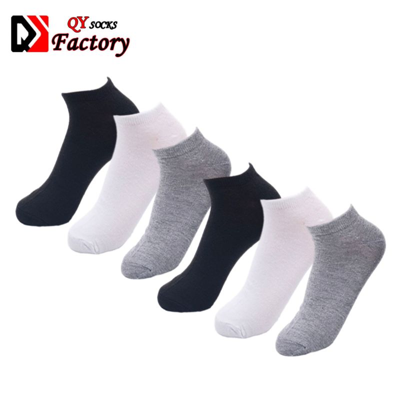 Production Disposable Low Cut Ankle Socks Black White Gray Mens Business Socks