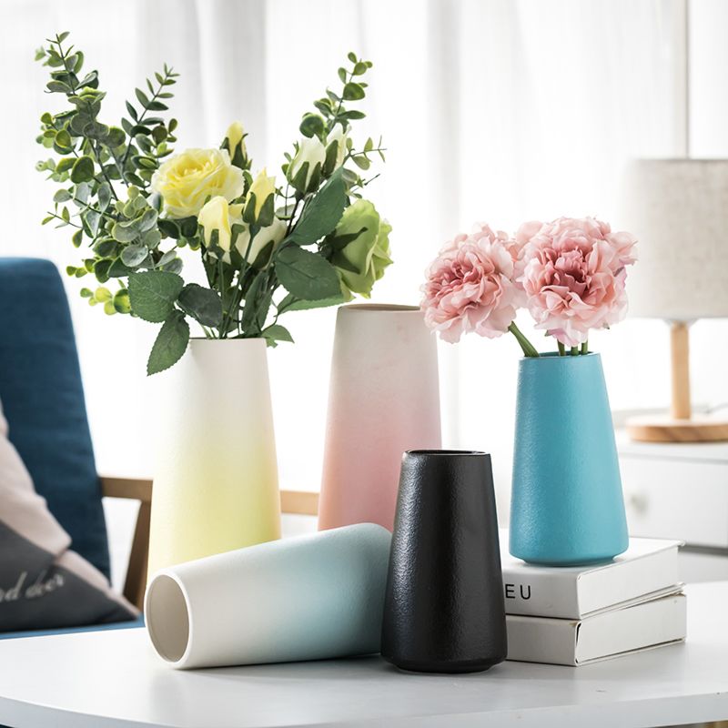 Professional Manufacture Gradient Blue Large Ceramic Flower Vase Morden