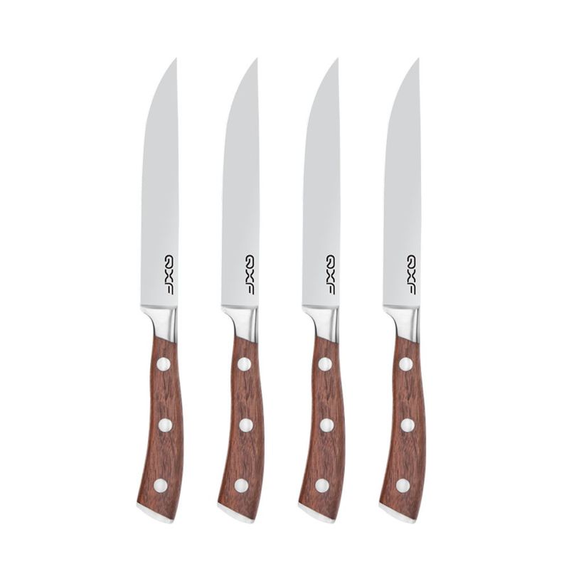 Promotional Dinnerware 4 Pieces Steak Knife Set 5 Inch Steak Knife for Meat with Black Walnut Handle