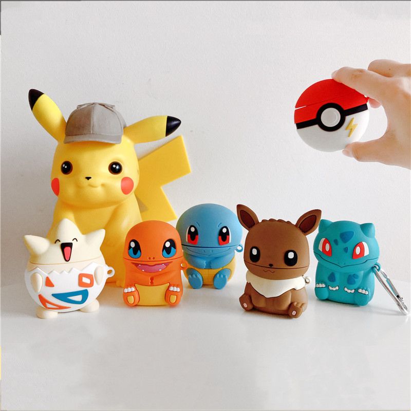 Protective for Airpods Cover 1 2 3D Lovely Pokemon Design Shockproof Silicone for Airpods Cases Pro for Apple Air Pod