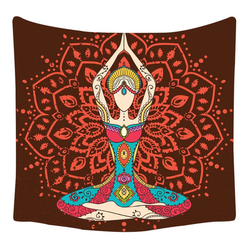 Psychedelic Budhha Tapestry Trippy Mushroom Hand Background Cloth Mandala Pattern Carpet